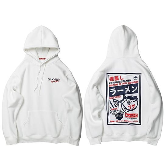 Hoodie style Japonais Blanc XL