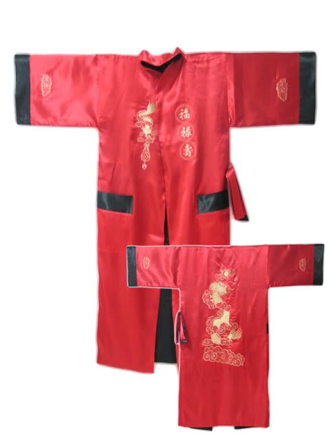 Kimono Japonais Femme Nuit Rouge Taille Unique