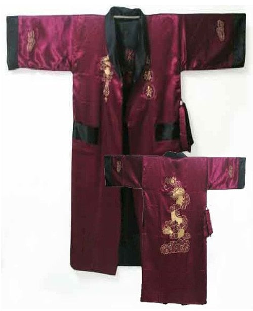 Kimono Japonais Femme Nuit Burgundy Taille Unique