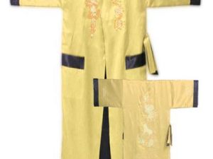 Kimono Japonais Femme Nuit Jaune Taille Unique