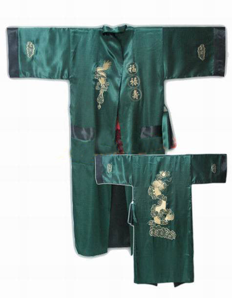 Kimono Japonais Femme Nuit Vert Taille Unique